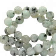 Jade natural stone beads round 6mm Greenish grey